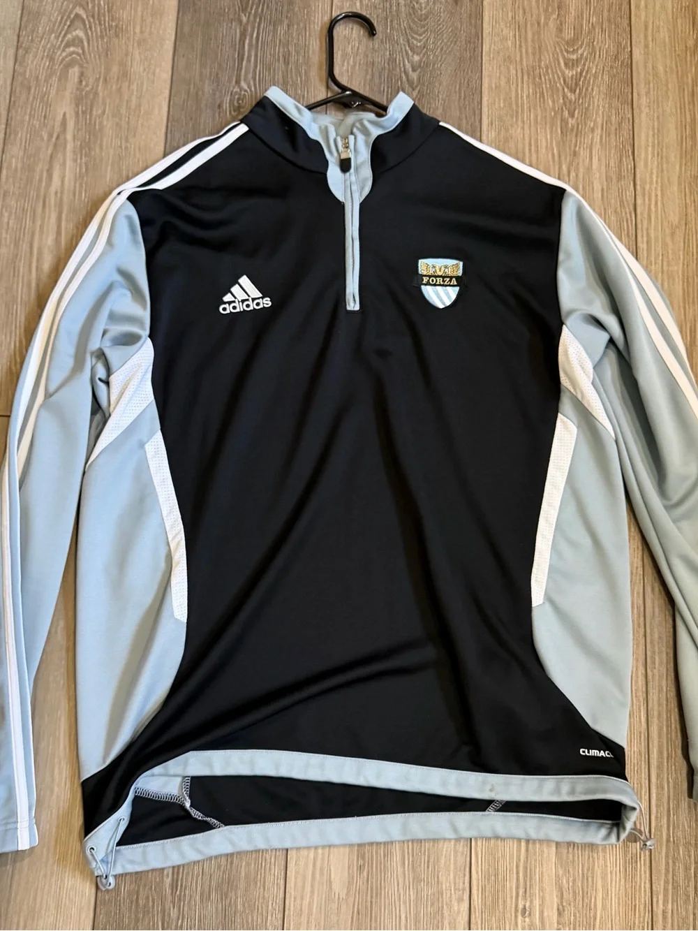 adidas Men’s Black & Light Gray Quarter-Zip Training Top